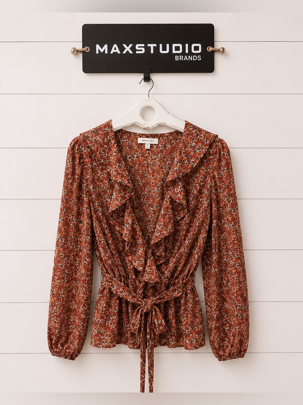 Max Studio Floral Wrap Blouse – Size 2X